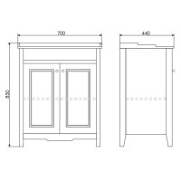 Тумба с раковиной Comforty Тбилиси, 70 см, белая, 00003132629 (00003132629CF)