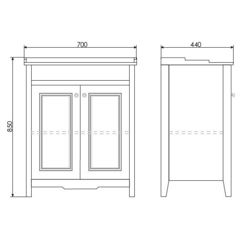 Тумба с раковиной Comforty Тбилиси, 70 см, белая, 00003132629 (00003132629CF)