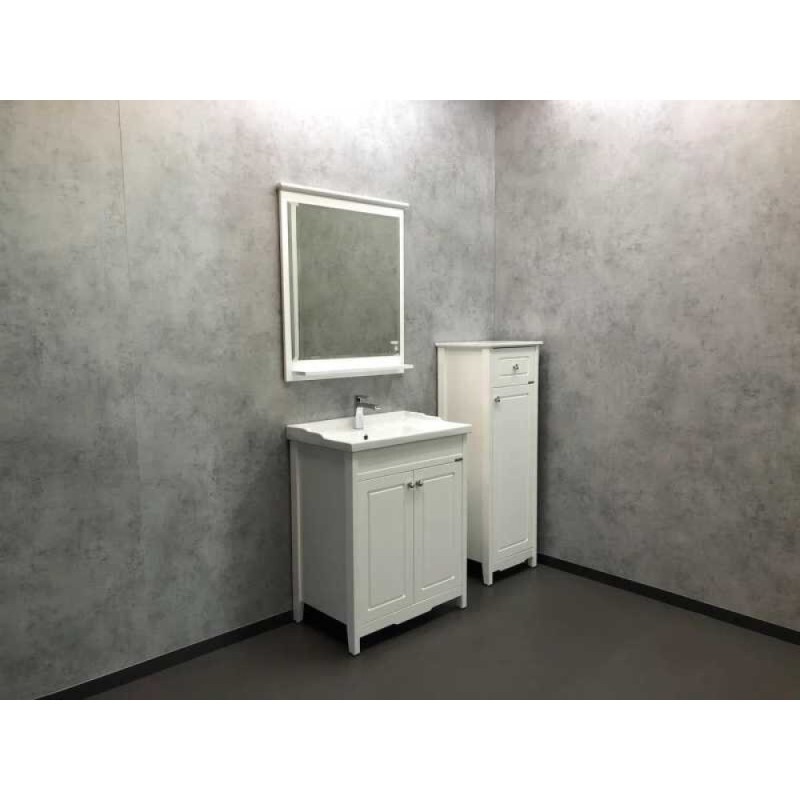 Зеркало с полкой Comforty Тбилиси, 70 см, белый глянец, 00003132631 (00003132631CF)