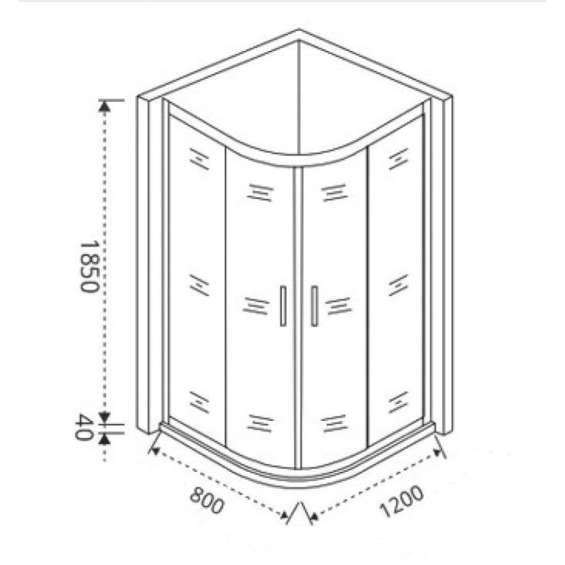 Душевой уголок Good Door Jazz R-120-G-BR, ДЖ00004, 120 х 80 см, стекло матовое, профиль бронза