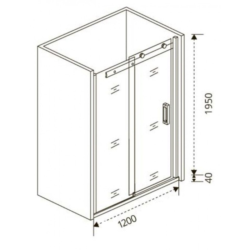 Душевая дверь в нишу Good Door Galaxy WTW-120-C-CH, 120 х 195 см, стекло прозрачное, хром, ГЛ00004