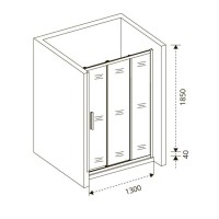 Душевая дверь в нишу Good Door Orion WTW-130-G-CH, 130 х 185 см, стекло матовое Грейп, хром, ОР00004