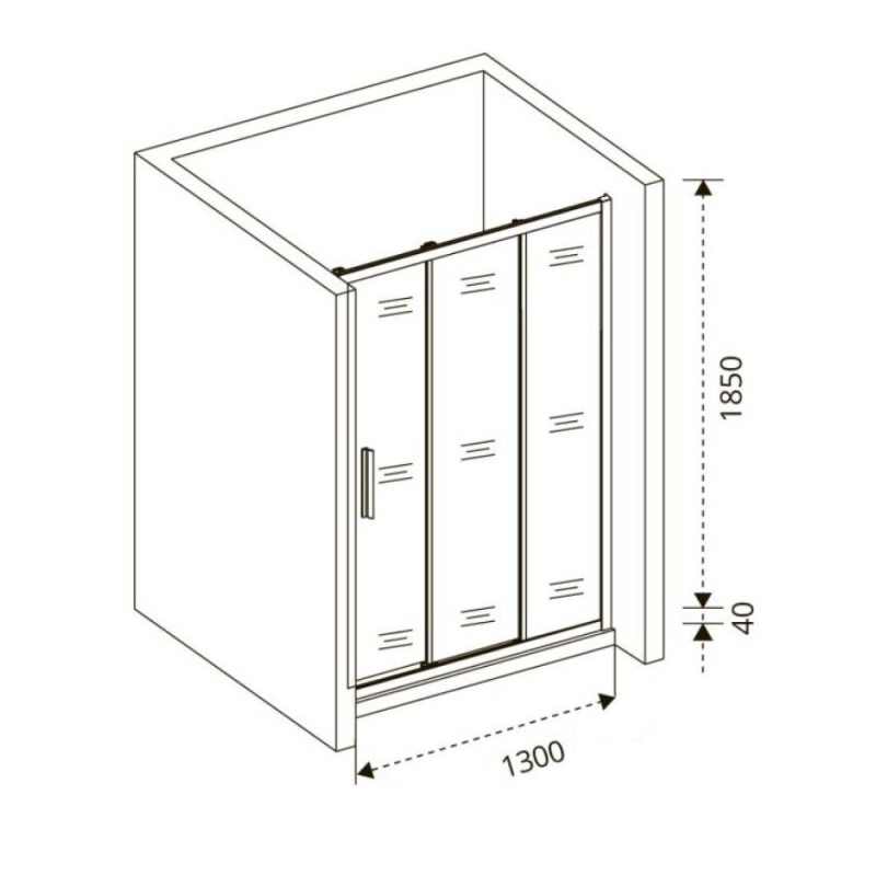 Душевая дверь в нишу Good Door Orion WTW-130-G-CH, 130 х 185 см, стекло матовое Грейп, хром, ОР00004