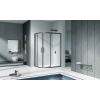 Душевое ограждение Good Door Cofe R-120-C-B, 120 х 80 х 190 см, стекло прозрачное, профиль черный, КФ00004