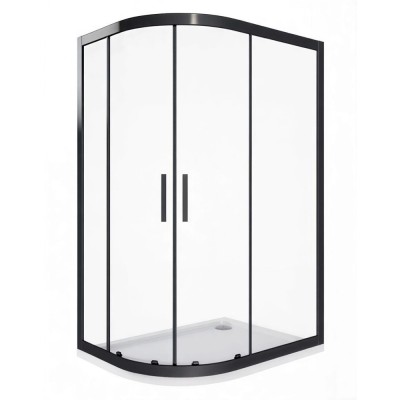 Душевое ограждение Good Door Cofe R-120-C-B, 120 х 80 х 190 см, стекло прозрачное, профиль черный, КФ00004