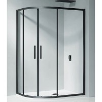 Душевое ограждение Good Door Cofe R-120-C-B, 120 х 80 х 190 см, стекло прозрачное, профиль черный, КФ00004