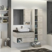 Зеркальный шкаф Comfortу Прага, 90 см, дуб, правый, белый, 00004136263 (00004136263CF)