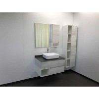 Зеркальный шкаф Comfortу Прага, 90 см, дуб, правый, белый, 00004136263 (00004136263CF)