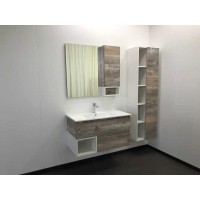 Зеркальный шкаф Comfortу Турин, 90 см, дуб бежевый, правый, 00004136265 (00004136265CF)