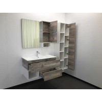 Зеркальный шкаф Comfortу Турин, 90 см, дуб бежевый, правый, 00004136265 (00004136265CF)