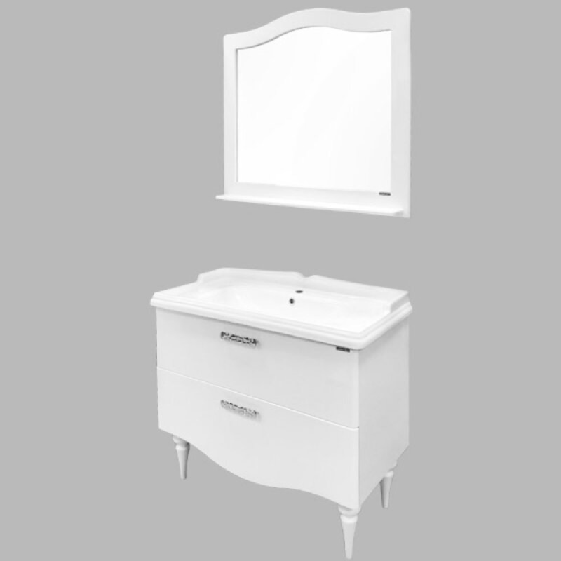 Тумба с раковиной Comfortу Монако 00004136346CF, напольная, 100 см, цвет белый глянец