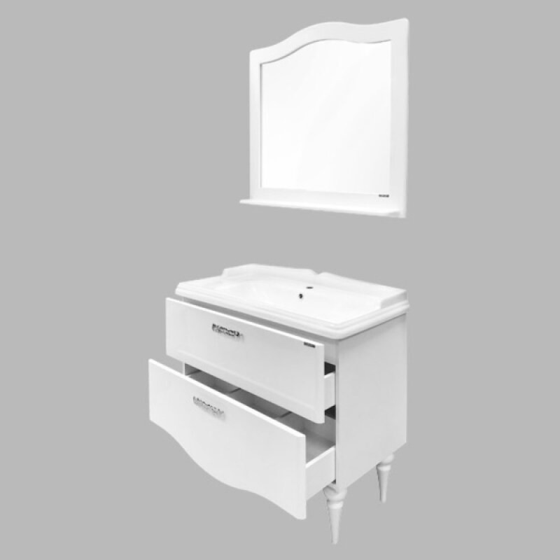 Тумба с раковиной Comfortу Монако 00004136346CF, напольная, 100 см, цвет белый глянец