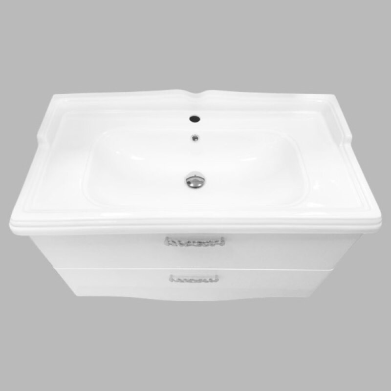 Тумба с раковиной Comfortу Монако 00004136346CF, напольная, 100 см, цвет белый глянец