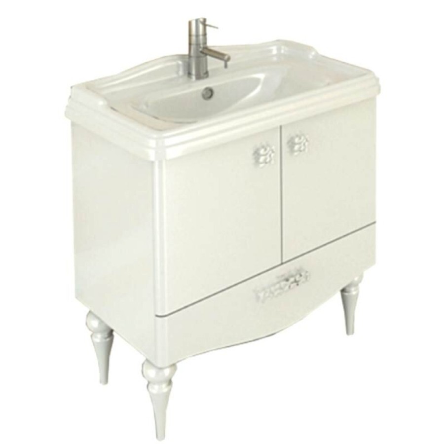 Тумба с раковиной Comfortу Монако 3128477, 80 см, белый