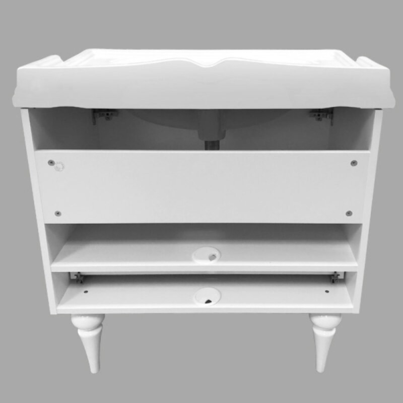 Тумба с раковиной Comfortу Монако 00004136578CF, напольная, 80 см, цвет белый глянец
