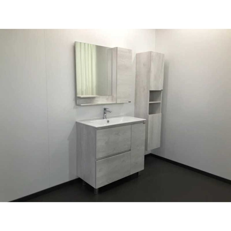 Зеркальный шкаф Comfortу Верона, 90 см, дуб белый, 00004136714 (00004136714CF)