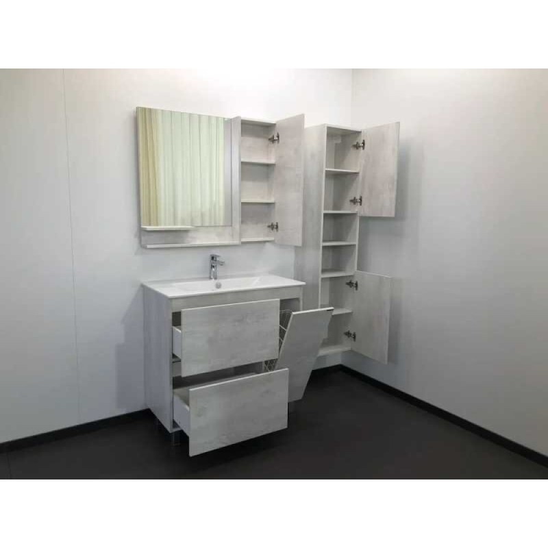 Зеркальный шкаф Comfortу Верона, 90 см, дуб белый, 00004136714 (00004136714CF)