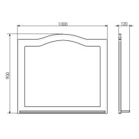Зеркало с полкой Comforty Монако, 100 см, белое, 00004136986 (00004136986CF)