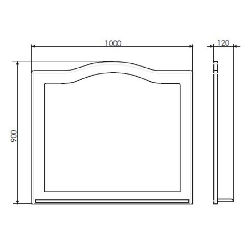 Зеркало с полкой Comforty Монако, 100 см, белое, 00004136986 (00004136986CF)