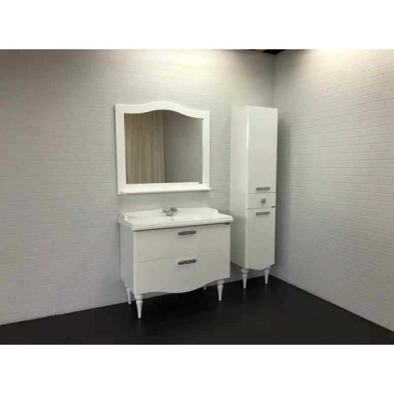 Зеркало с полкой Comforty Монако, 100 см, белое, 00004136986 (00004136986CF)