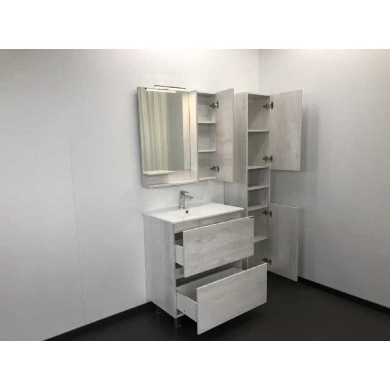 Зеркальный шкаф Comfortу Верона, 75 см, дуб белый, 00004137100 (00004137100CF)
