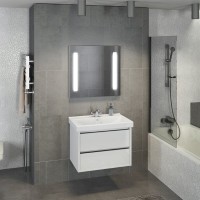 Тумба с раковиной Comfortу Дублин, 75 см, белый глянец, 00004137103 (00004137103CF)