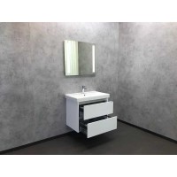 Тумба с раковиной Comfortу Дублин, 75 см, белый глянец, 00004137103 (00004137103CF)