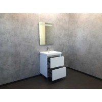 Тумба Comfortу Дублин, 60 см, белый глянец с раковиной, 00004137134 (00004137134CF)