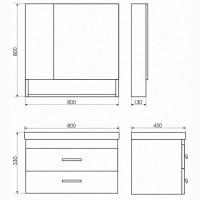 Тумба с раковиной Comfortу Никосия, 80 см, дуб белый, 00004138839 (00004138839CF)