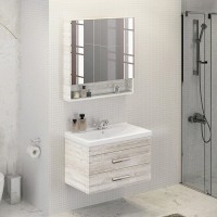 Тумба с раковиной Comfortу Никосия, 80 см, дуб белый, 00004138839 (00004138839CF)