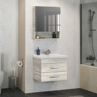 Зеркальный шкаф Comfortу Никосия, 60 см, дуб белый, 00004138878 (00004138878CF)