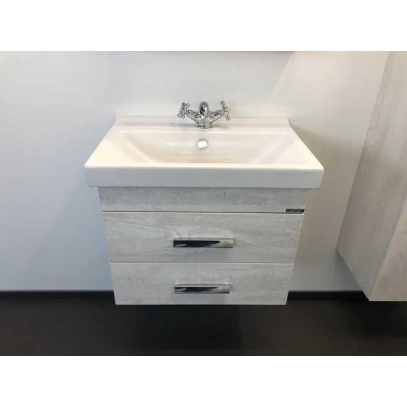 Тумба с раковиной Comfortу Никосия, 60 см, дуб белый, 00004138879 (00004138879CF)