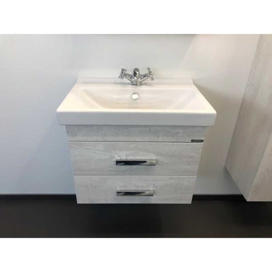 Тумба с раковиной Comfortу Никосия, 60 см, дуб белый, 00004138879 (00004138879CF)