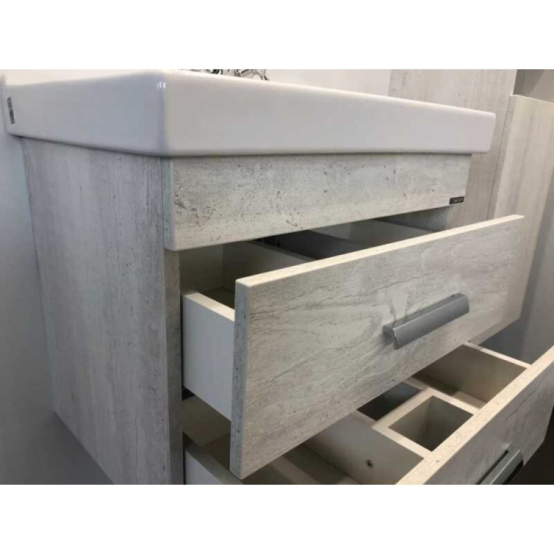 Тумба с раковиной Comfortу Никосия, 60 см, дуб белый, 00004138879 (00004138879CF)