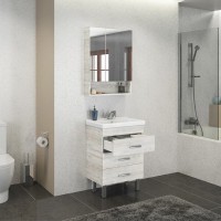 Тумба с раковиной Comfortу Никосия, 60 см, дуб белый, 00004142203 (00004142203CF)