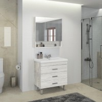 Тумба с раковиной Comfortу Никосия, 80 см, дуб белый, 00004142204 (00004142204CF)
