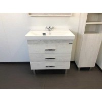 Тумба с раковиной Comfortу Никосия, 80 см, дуб белый, 00004142204 (00004142204CF)