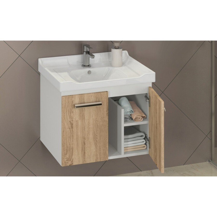Тумба Comfortу Рига, 60 см, дуб сонома с раковиной, 00004142213 (00004142213CF)