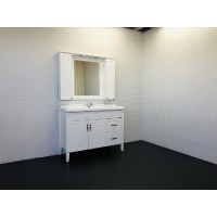 Зеркальный шкаф Comfortу Палермо, 120 см, с подсветкой, с механическим выключателем, белый глянец, 00004142365 (00004142365CF)