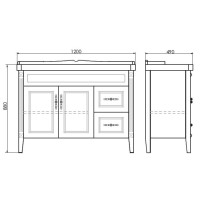 Тумба с раковиной Comforty Палермо, 120 см, белый глянец, 00004142367 (00004142367CF)