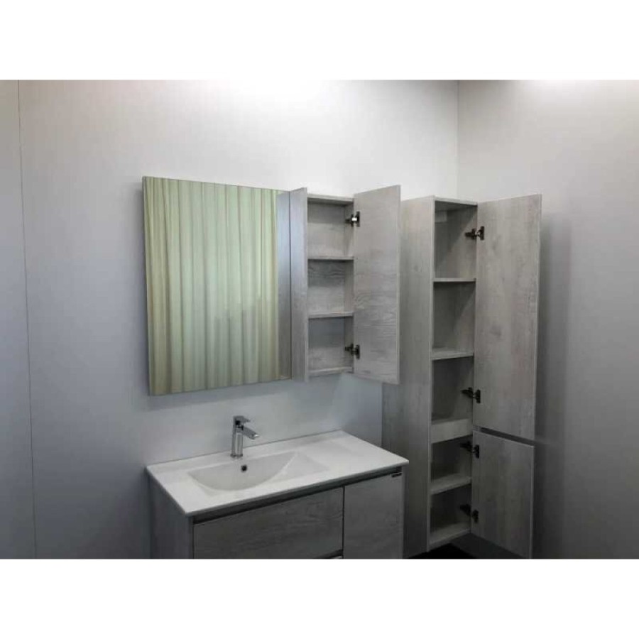Зеркальный шкаф Comforty Бремен, 90 см, дуб белый, правый, 00004142374 (00004142374CF)