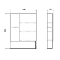 Зеркальный шкаф Comforty Парма, 60 см, дуб дымчатый, 00004143488 (00004143488CF)