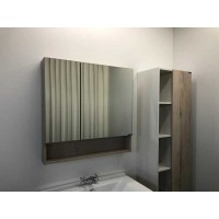 Зеркальный шкаф Comforty Парма, 80 см, дуб дымчатый, 00004143489 (00004143489CF)