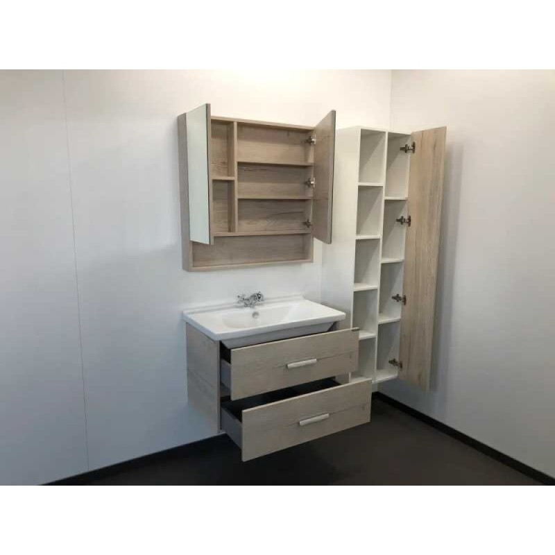 Зеркальный шкаф Comforty Парма, 80 см, дуб дымчатый, 00004143489 (00004143489CF)