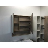 Зеркальный шкаф Comforty Парма, 80 см, дуб дымчатый, 00004143489 (00004143489CF)