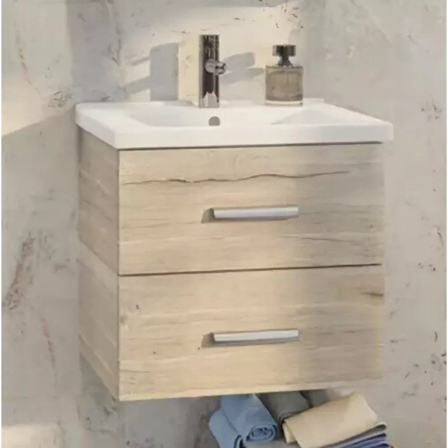Тумба с раковиной Comforty Парма, 60 см, дуб дымчатый, 00004143490 (00004143490CF)