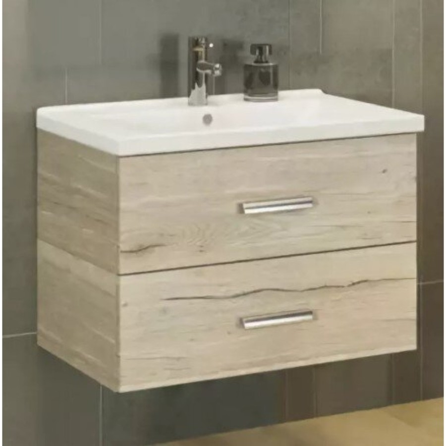 Тумба с раковиной Comforty Парма, 80 см, дуб дымчатый, 00004143491 (00004143491CF)