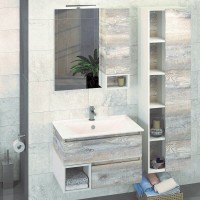 Зеркальный шкаф Comfortу Турин, 75 см, правый, дуб бежевый, 00004144198 (00004144198CF)
