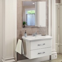 Тумба с раковиной Comfortу Неаполь, 80 см, белый глянец, 00004147564 (00004147564CF)
