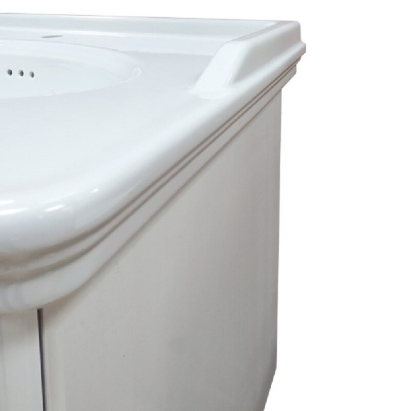 Тумба с раковиной Comfortу Неаполь, 80 см, белый глянец, 00004147564 (00004147564CF)